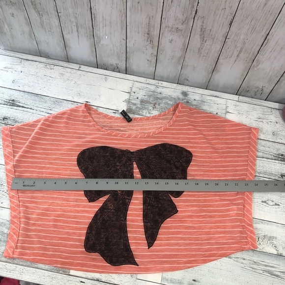 Mi Manchi Crop Bow Stripe Blouse Small - Picture 5 of 5